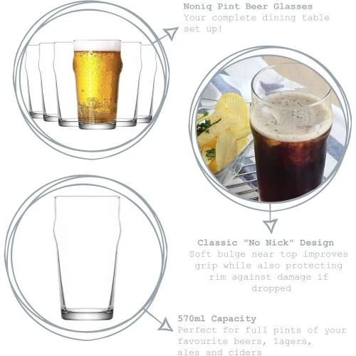 Détail de Verres Nonic Lav, Lot de 6, Classiques Anglais