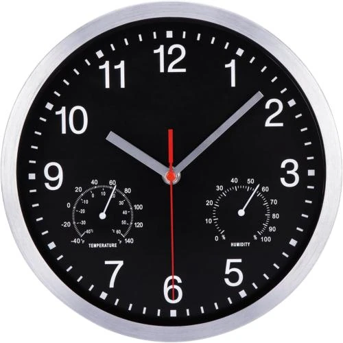 Horloge Murale Radio Pilotée VINILITE, Thermomètre, Hygromètre - Vue principale