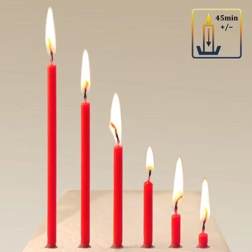 Zoom sur Bougies rituelles rouges 400g, 100 pièces, autel