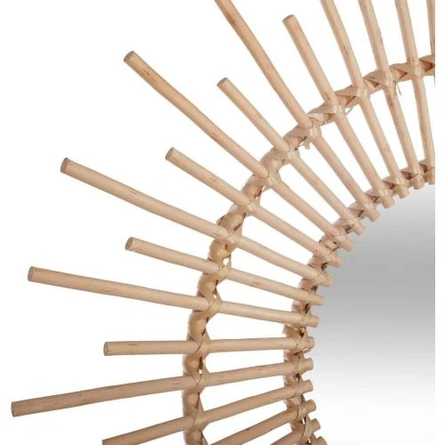 Détail de Miroir Soleil Rotin D76 cm ATMOSPHERA Créateur Intérieur