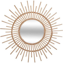 Présentation Miroir Soleil Rotin D76 cm ATMOSPHERA Créateur Intérieur
