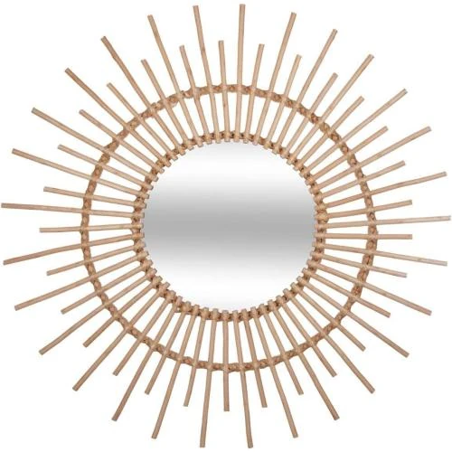 Miroir Soleil Rotin D76 cm ATMOSPHERA Créateur Intérieur - Vue principale