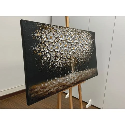 Détail de Peinture abstraite 3D arbre argenté Vld Shop