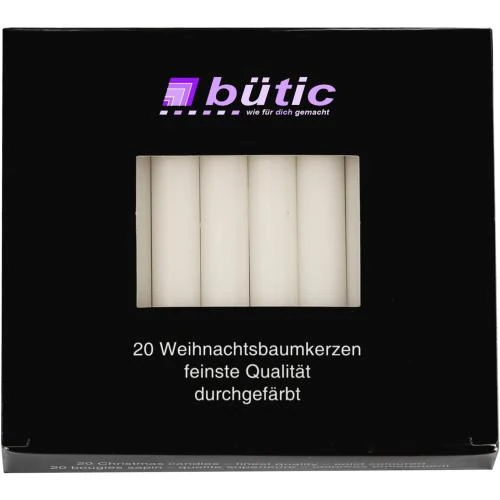 Détail de Bougies blanches, lot de 20, combustion sans résidus