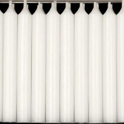 Bougies blanches, lot de 20, combustion sans résidus