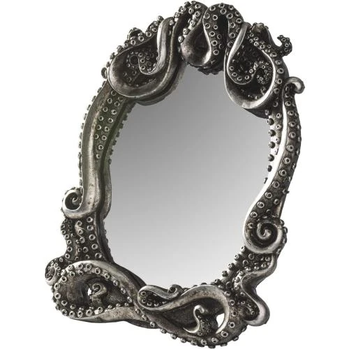 Zoom sur Miroir gothique steampunk, décoration maison, cadre artisanal