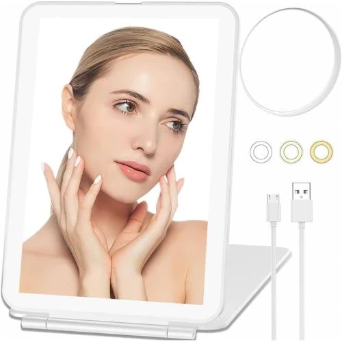 Miroir maquillage FOME, lumineux, rechargeable, portable, LED - Vue principale