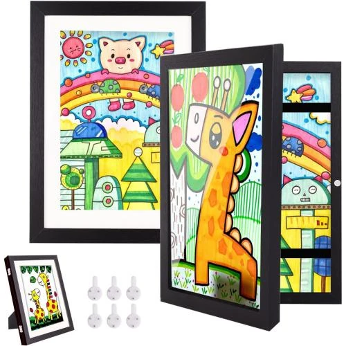 Cadres photo A4 Hipsignal, lot 2, noir, support accroche-pied - Vue principale