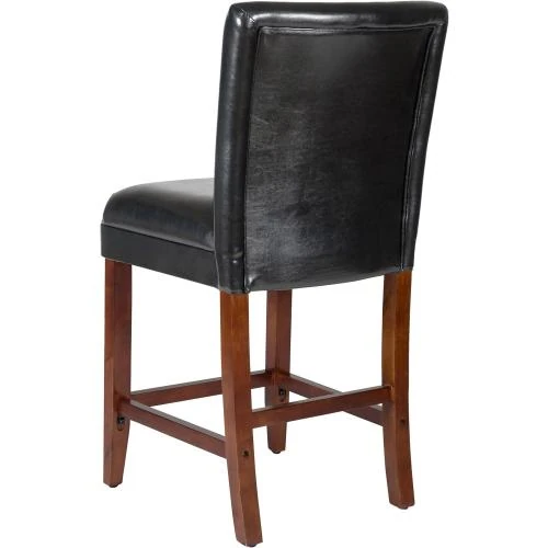 Zoom sur Tabourets de bar classiques noir, similicuir, décoration intérieure