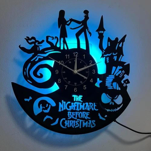 Horloge murale Jack, Sally, rétro LED, décoration artisanale - Vue principale