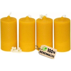 Bougies naturelles Figura Santa, lot de 4, cire d'abeille