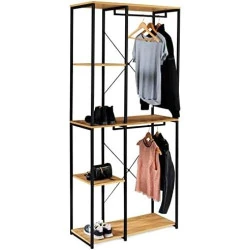 Dressing Double Penderie Detroit, Étagères Design Industriel
