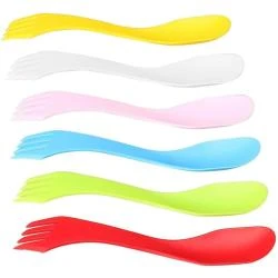 Lot 6 fourchettes plastiques légères, réutilisables camping