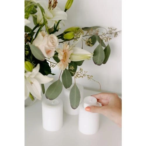 Zoom sur Bougies chauffe-plat Edzard, blanc, paraffine, 8 heures