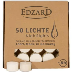 Bougies chauffe-plat Edzard, blanc, paraffine, 8 heures
