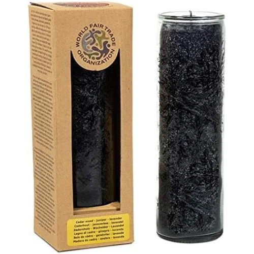 Bougie parfumée stéarine, forêt noire, huiles essentielles, noir - Vue principale