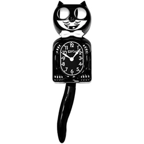Détail de Horloge Murale Chat Noir 33 cm, Hotrodspirit