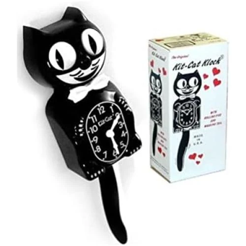 Horloge Murale Chat Noir 33 cm, Hotrodspirit - Vue principale