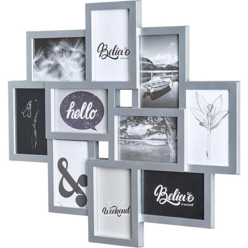 Cadre photo collage argent, 10 photos 10x15 cm - Vue principale