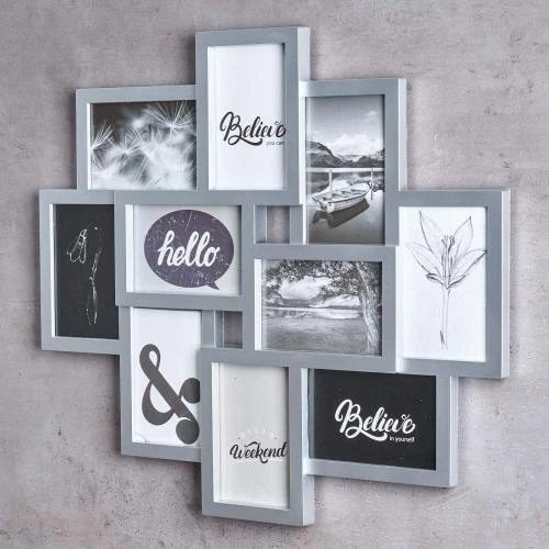 Zoom sur Cadre photo collage argent, 10 photos 10x15 cm