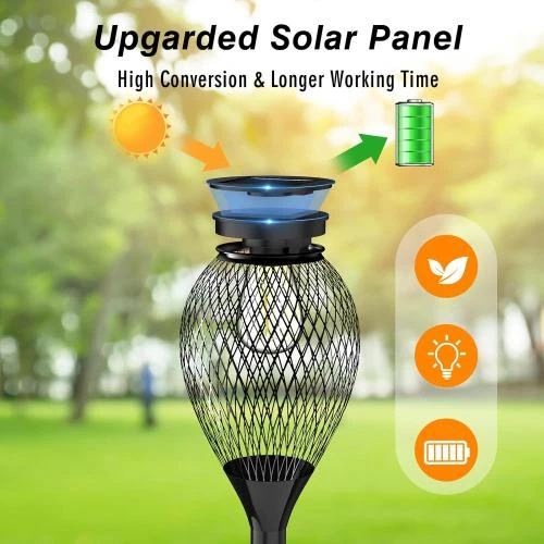 Zoom sur Lampe Solaire Exterieur Ortiny, Lanterne Jardin Lot 4