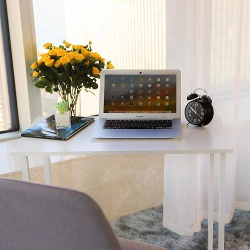 Détail de Bureau Pliable Leader Accessories, Table Portable Bois, Blanc