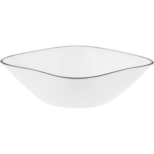 Détail de Plates Dîner CORELLE Square Simple Lines, Verre Blanc