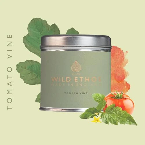Détail de Bougie parfumée Ethos Naturals, étain, Vigne de tomate, naturelle