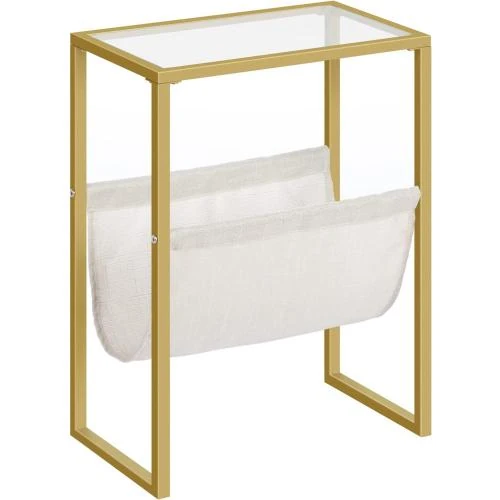 Table d'Appoint Dorée Hoobro, Meuble Rangement Moderne - Vue principale