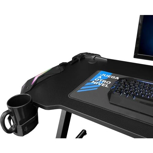 Détail de Bureau Gaming CoolBox DeepMaster Noir, Design Ergonomique
