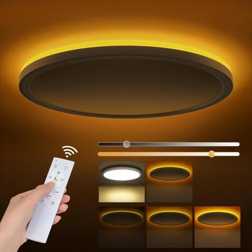 Plafonnier LED Dimmable, Télécommande, Veilleuse 1800K, Rond - Vue principale