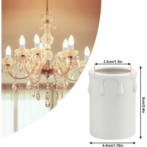 Détail de Douilles Bougie Plastique Blanc 8 Pcs, Remplacement Durable