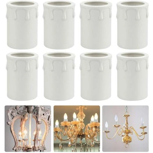 Douilles Bougie Plastique Blanc 8 Pcs, Remplacement Durable - Vue principale
