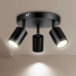 Plafonnier Vintage 3 Flammes, Spots Orientables GU10