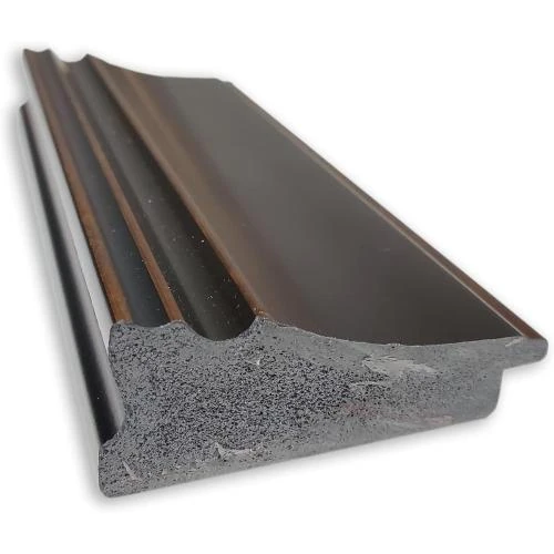Détail de Miroir mural biseauté, cadre bronze, design élégant