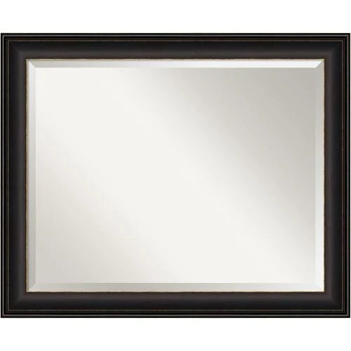 Miroir mural biseauté, cadre bronze, design élégant - Vue principale