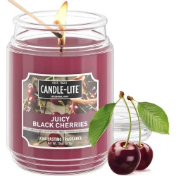 Bougie en pot CANDLE-LITE, cerises noires, terrasse