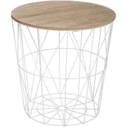 Table café métal blanc, design moderne, Atmosphera