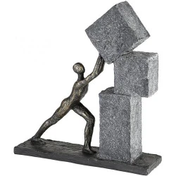 Sculpture décorative empilable en poly, couleur bronze