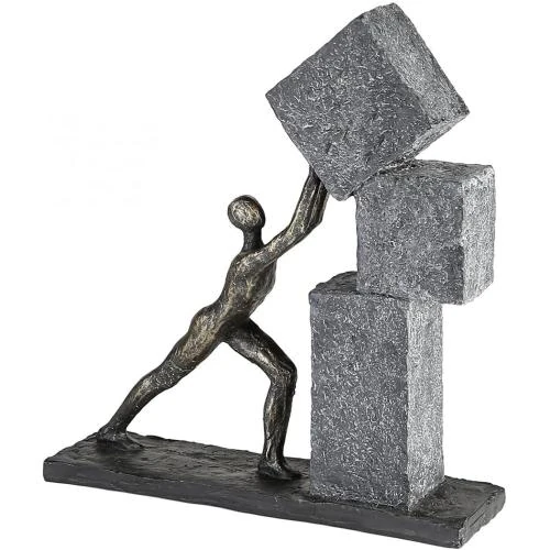 Sculpture décorative empilable en poly, couleur bronze - Vue principale
