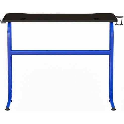 Zoom sur Bureau de jeu ergonomique Flash Furniture, bleu, porte-gobelet, crochet casque