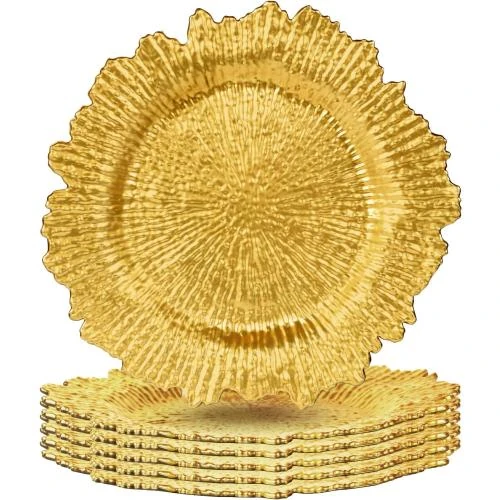 Btanadi, Lot 6 Assiettes Dorées, Chargeurs Décoratifs - Vue principale