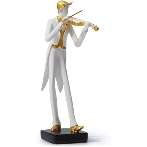 Figurine Musicien HAUCOZE, Sculpture Résine Décor Moderne - Vue principale