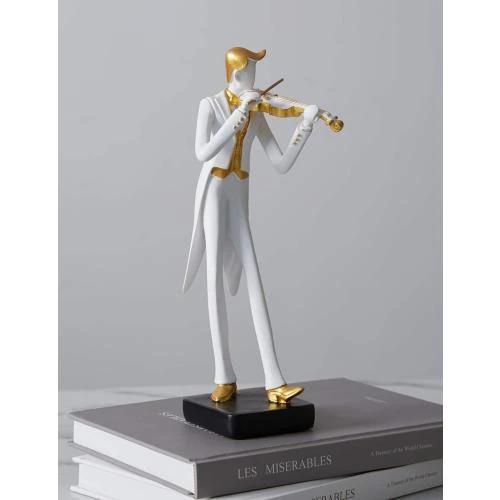Détail de Figurine Musicien HAUCOZE, Sculpture Résine Décor Moderne