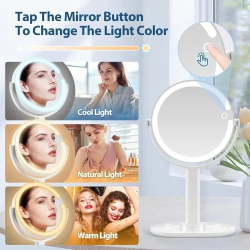 Détail de Miroir grossissant MIYADIVA x20 rechargeable, lumière réglable