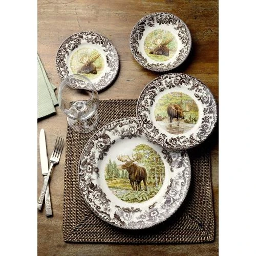 Détail de Spode Woodland Assiette Pain Beurre, Orignal Majestueux