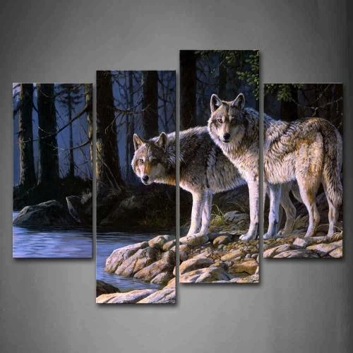 Peinture Murale Loup, First Wall Art, Décoration Moderne - Vue principale