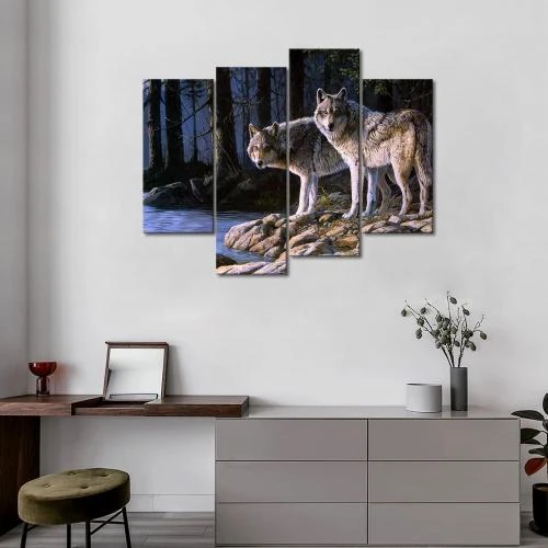 Détail de Peinture Murale Loup, First Wall Art, Décoration Moderne