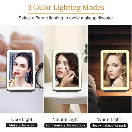 Zoom sur Miroir Maquillage LED Rechargeable FASCINATE, Éclairage Portable