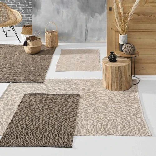 Zoom sur Tapis Rectangle Livio Noir, Jute, Douceur d'Intérieur